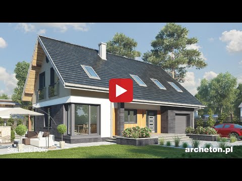 Projekt domu Skarbek Polo - archeton.pl - z użytkowym poddaszem 188,0 m2