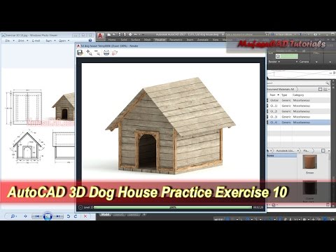 AutoCAD 3D Modeling | Dog House Tutorial | Exercise 10