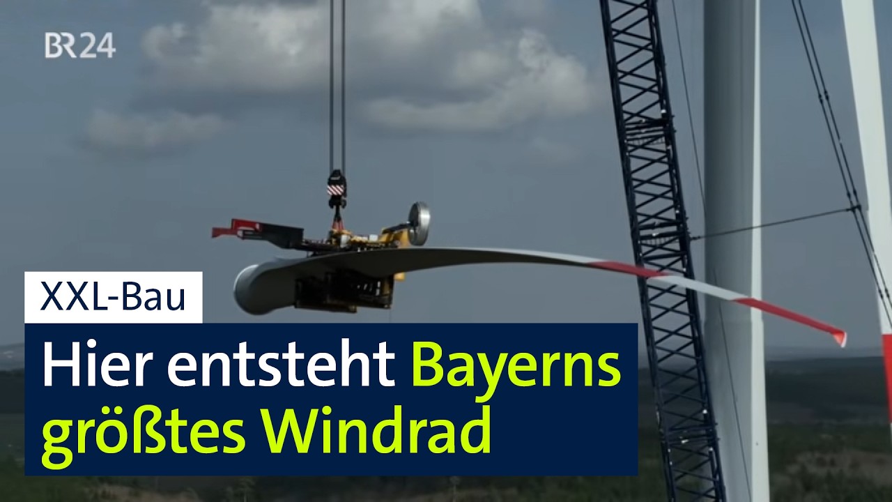 85 Meter lange Rotorblätter: Hier entsteht Bayerns größtes Windrad | Abendschau | BR24