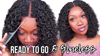 OKAY GLUELESS READY TO GO Wig!  LuvMe Hair BREATHABLE CAP KINKY CURLY 5X5 CLOSURE HD LACE