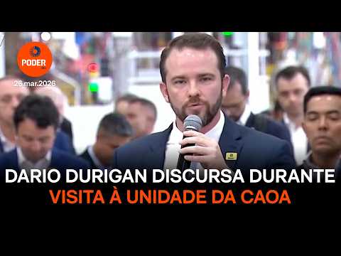 Dario Durigan discursa durante visita à unidade da Caoa em Anápolis