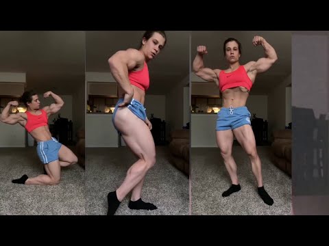 💥💥A muscular girl shows her well developed muscles || a styling exhibition of female fitness athlete