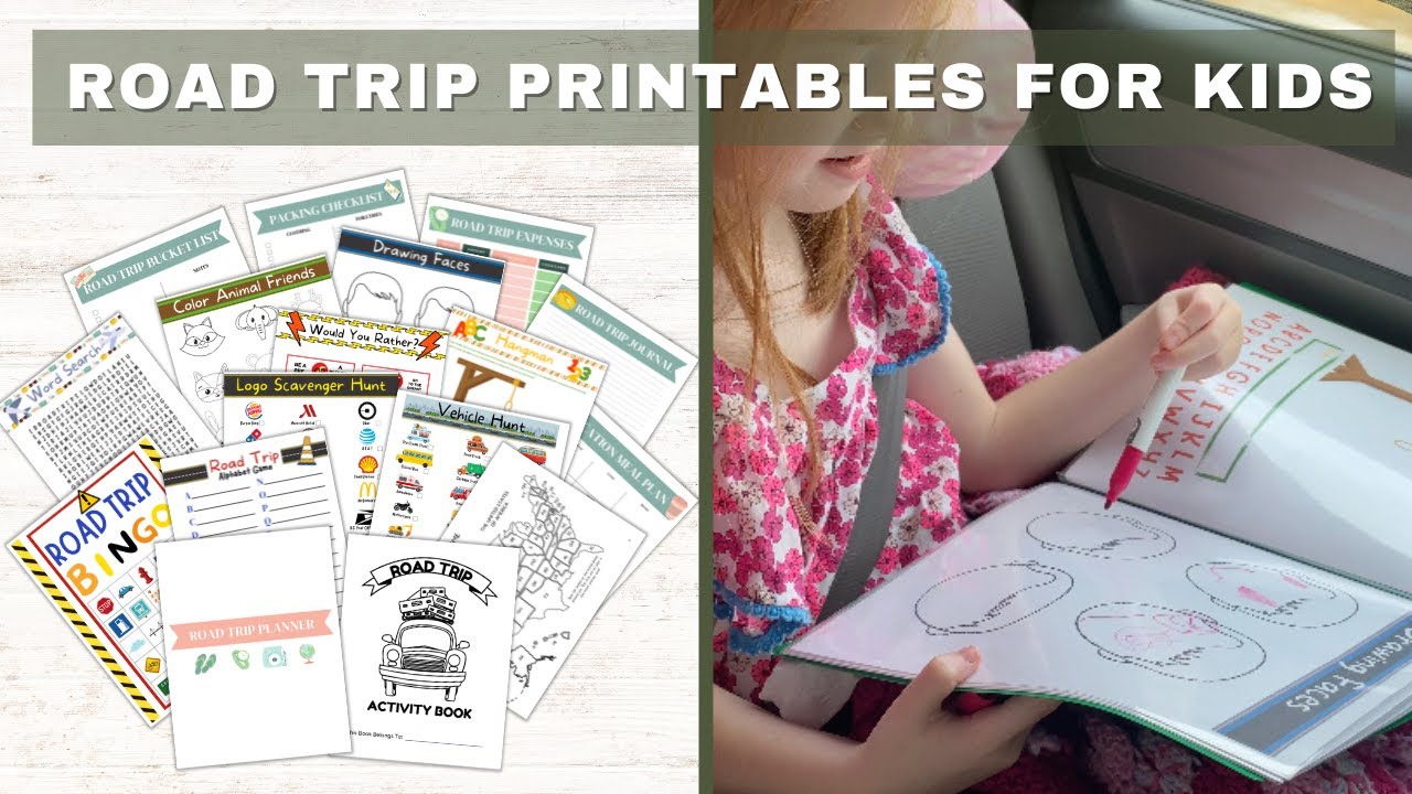 Road Trip Printables For Kids | Homeschool Family Vacation | Road Trip Bingo | Road Trip Scavenger