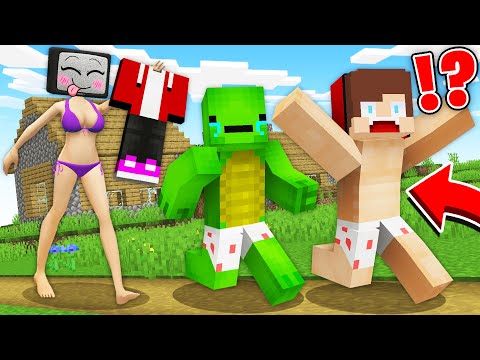 SEXY TV WOMAN PRANKS JJ & Mikey in Minecraft! - Maizen