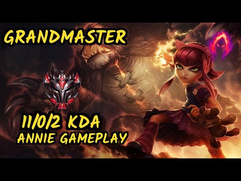 Annie Bot (ANNIE) vs RUMBLE - 11/0/2 KDA MID GAMEPLAY - NA Ranked GRANDMASTER