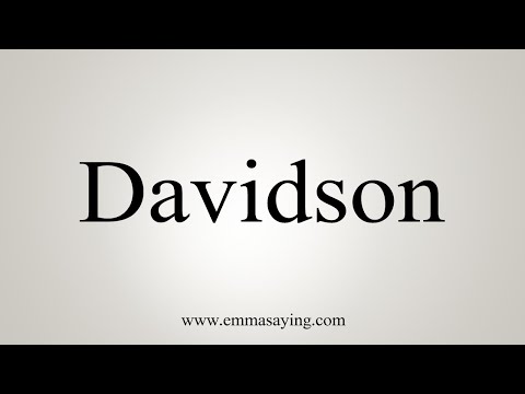 How To Say Davidson