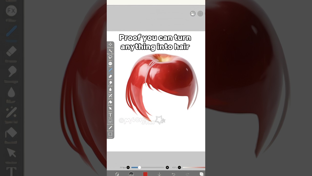 Proof u can turn anything in hair🍎 #art #digitalart #artist #foryou #ibispaintx #shorts #drawing