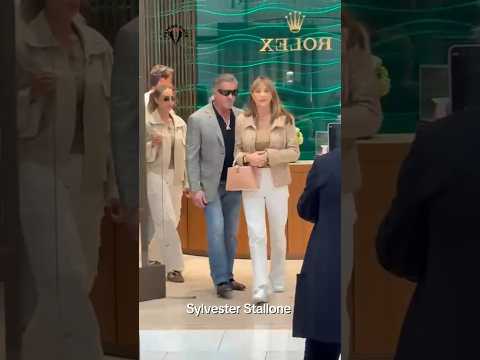 Sylvester Stallone Walking Out of Rolex Store With His Wife #sylvesterstallone