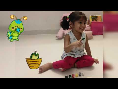 Little Yashashree making paper Caterpillar | #Craft #fingerpainting