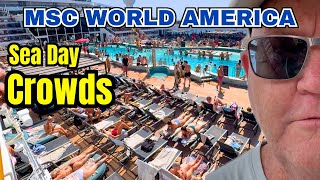 AVOIDING CROWDS on MSC World America - Day 2