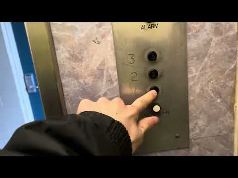 EPIC MOTOR OLDIE 1959 Montgomery Black Button Hydraulic Elevator at the Eastside Lodge Portland, OR