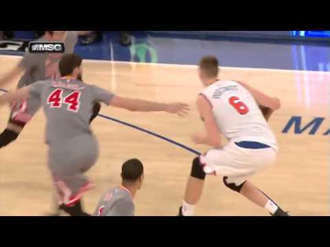 HD Kristaps Porzingis Steps Back And Scores   Bulls vs Knicks   December 19, 2015 NBA