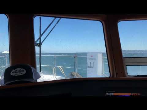 Nordhavn 43 in gale force winds.