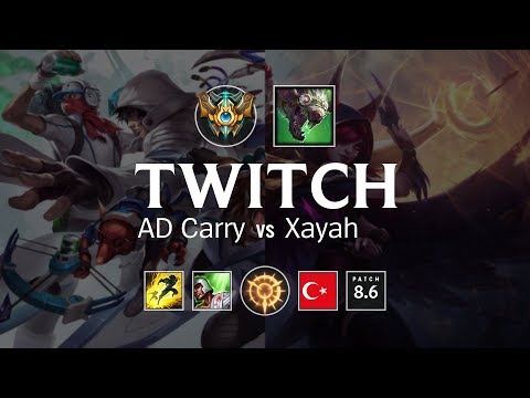 Twitch AD Carry vs Xayah - TR Challenger Patch 8.6