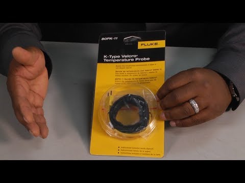 Fluke k type velcro temperature probe unboxing