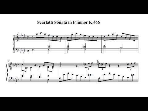 Scarlatti Sonata in F minor K.466 - FOLLOW WITH SCORE