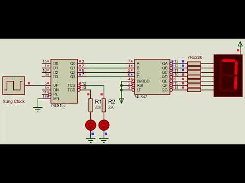 Mạch đếm lên từ 0 đến 9 dùng IC 74LS192