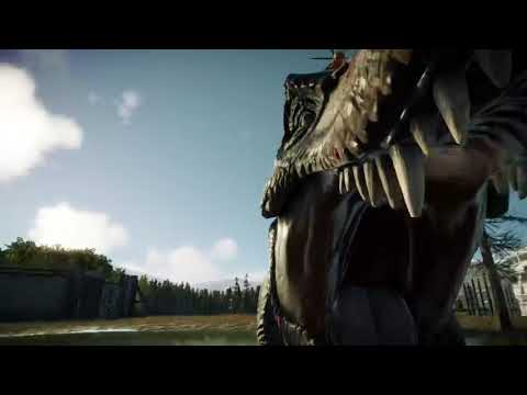 T-Rex hunting a parasaurolophus