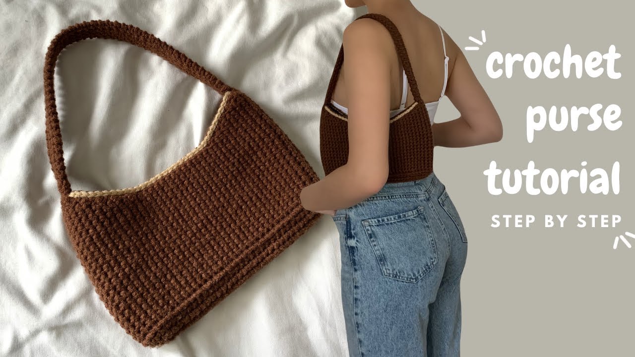 crochet shoulder bag tutorial /aesthetic crochet bag / in depth crochet tutorial beginner friendly