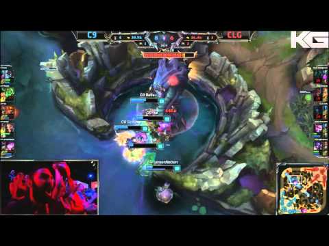 Cloud 9 vs CLG HIGHLIGHTS 2nd Place Tie-Breaker - Week 9 NA LoL LCS Spring 2015 S5 - C9 vs CLG