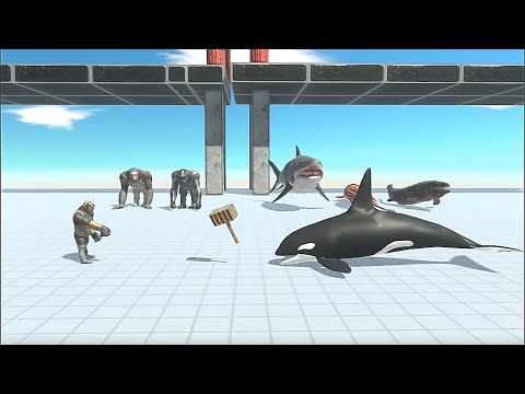 MUTANT PRIMATES WITH OLD GORO VS AQUATICS - Animal Revolt Battle Simulator