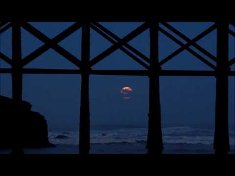 Moon set by Pudding Creek 01 12 17 Fort Bragg California