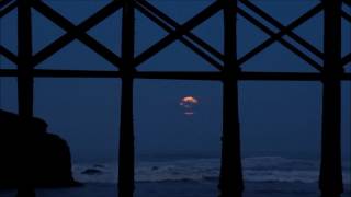 Moon set by Pudding Creek 01 12 17 Fort Bragg California