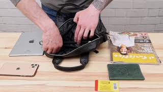 Чоловіча сумка вертикального формату SHVIGEL 11167 під А4 чорний флотар