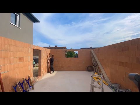 Garagenbau Teil 1: Massivgarage bauen, 30cm Bodenplatte herstellen, 24cm Mauerwerk mauern☺️