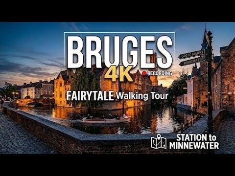 BRUGES, Belgium 4K Walking Tour | From Station to Minnewater Park #bruges #belgium #walkingtour #4k
