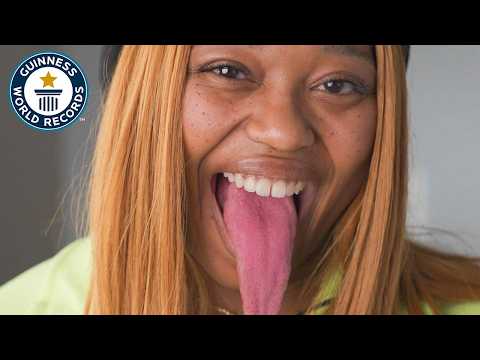 Woman With World's Longest Tongue - Guinness World Records