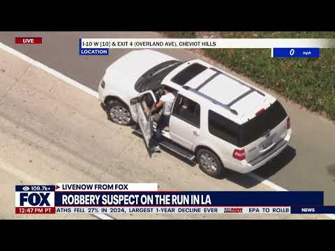 Video | LIVE: Police Chase in LA, high-speed pursuit of robbery suspect