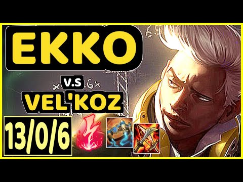 DIPLEX (EKKO) vs VEL'KOZ - 13/0/6 KDA MID GAMEPLAY - EUW Ranked DIAMOND