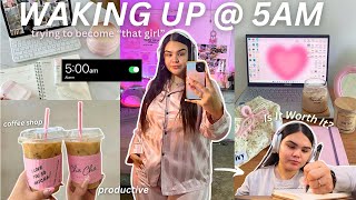WAKING UP AT 5AM ✧･ﾟmorning habits, skincare & becoming “that girl”