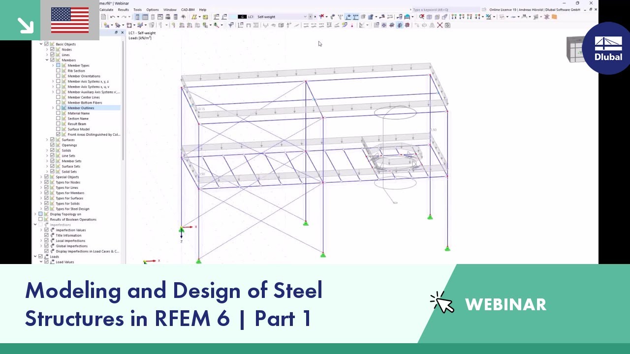 Webinar | Modeling and Design of Steel Structures in RFEM 6 | Part 1: Modeling, Load Input