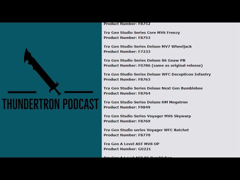 Thundertron Podcast: Transformers Studio Series Listings (Thoughts)