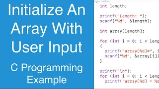 Initialize An Array With User Input | C Programming Example