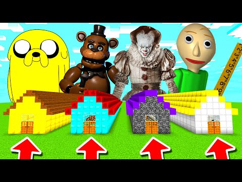 Minecraft PE : DO NOT CHOOSE THE WRONG LONG HOUSE! (Baldi's Basics, FNAF & Pennywise)