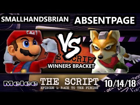 The Script - SmallHandsBrian (Mario) Vs. CLN | AbsentPage  (Fox) - Smash Melee Winners Top 64