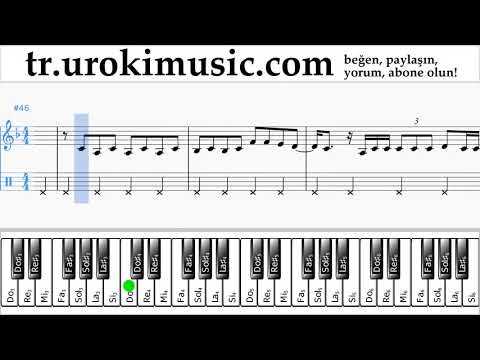 Piyano dersleri (sağ el) Carlos Vives, Sebastian Yatra - Robarte un Beso Notalar Eğitim Bölüm#2 um