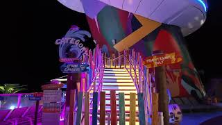 Late night walk around the Star of the Seas cruise ship ambiance