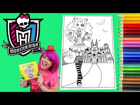 Coloring Monster High Clawdeen Wolf GIANT Coloring Book Page Colored Pencil | KiMMi THE CLOWN Video