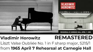 Download lagu Vladimir Horowitz: Liszt Valse Oubliée No. 1 in F sharp major, S215/1 (1965.4.7/Rehearsal) mp3