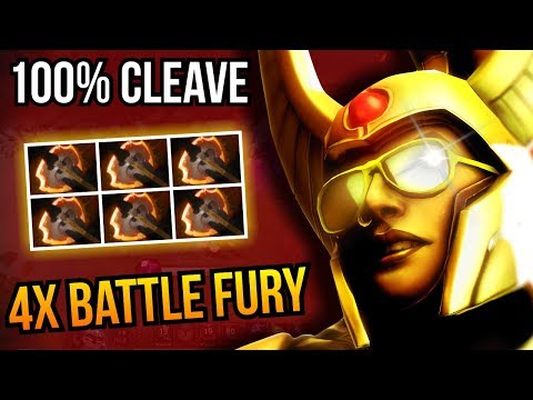 WTF 4x BATTLE FURY - Legion Commander 100% Cleave New Meta 7.07 Dota 2 | Upside Down # 7