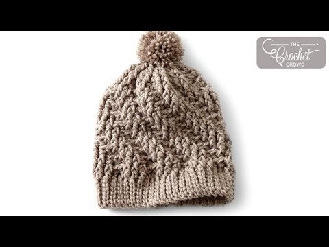 , title : 'Crochet Stepping Texture Hat Pattern | EASY | The Crochet Crowd'