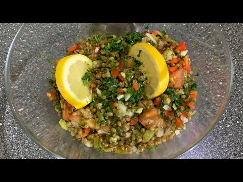La Célèbre Salade Fraîche aux Lentilles simple ,rapide ,facile à faire .recette marocaine.