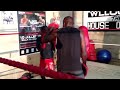 Barbra Banda During Training With Her Coach In The Earlier Years Of Your Boxing Career