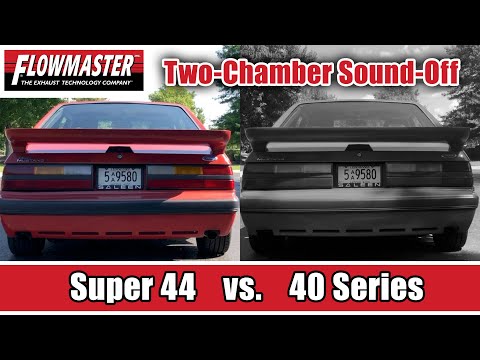 2 Chamber Flowmaster Original 40 vs. Super 44 Muffler Sound Comparison
