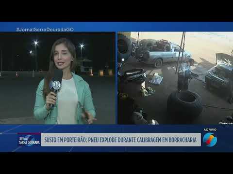 Susto em Porteirão: pneu explode durante calibragem em borracharia