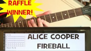 Alice Cooper Guitar Tutorial Fireball Tab Lesson with Solo Raffle Winner!